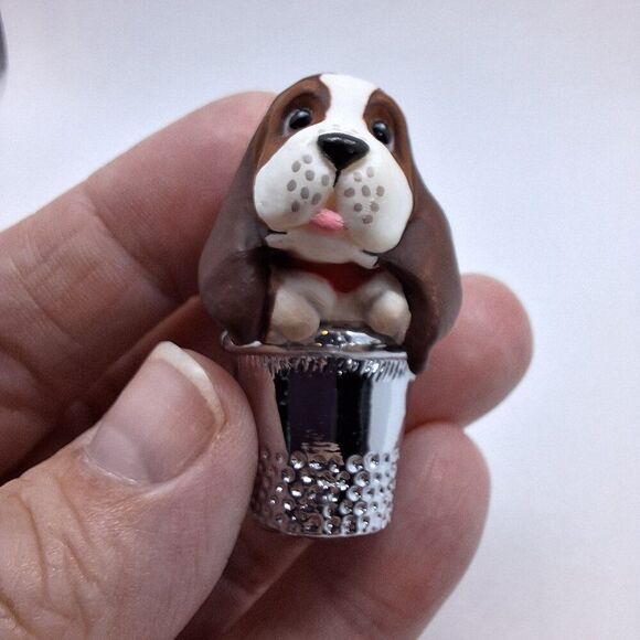 Vintage 1989 Hallmark‎ Keepsake Collectors Series Ornament #12 Thimble Puppy - Picture 4 of 9
